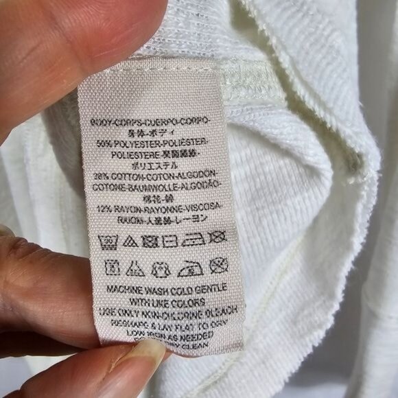 We The Free Split Back Turtleneck Sz S Exposed Seam Tunic White Boho Relaxed Fit - Picture 9 of 9